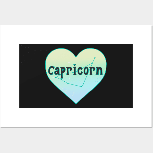 Capricorn Constellation Heart Wall Art by novembersgirl